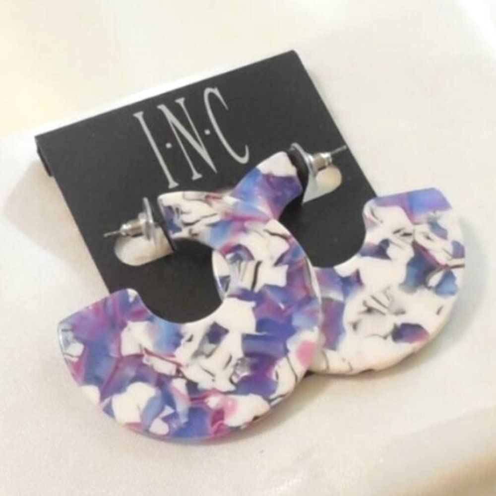 INC Multi Flex Tortoise Hoop Earrings